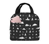 KIPOSTYZTT Black & White Trees Large Lunch Bag Insulated Lunch Box Soft Cooler Cooling Tote with High Capacity for Work,Picnic,Camping