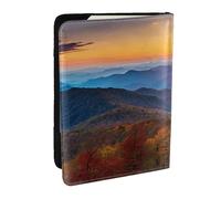 KIPOSTYZTT Blue Ridge Parkway Mountains Print Passport Holder Pu Leather Travel Wallet Passport Case Passport Covers 6.5 Inch Multiple Card Slots for Men and Women