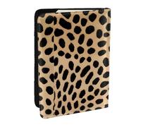 KIPOSTYZTT Brown Pattern Leopard Print Print Passport Holder Pu Leather Travel Wallet Passport Case Passport Covers 6.5 Inch Multiple Card Slots for Men and Women