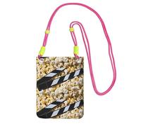 KIPOSTYZTT Cinema Movie Clapboard And Popcorn Phone Pouch Protects,Universal Mobile Phone Case,Shock Phone Sock With Neck Lanyards Straps,Mobile Sleeve Bag For Hiking Travelling