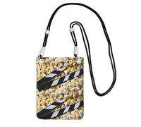 KIPOSTYZTT Cinema Movie Clapboard And Popcorn Phone Pouch Protects,Universal Mobile Phone Case,Shock Phone Sock With Neck Lanyards Straps,Mobile Sleeve Bag For Hiking Travelling