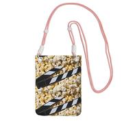 KIPOSTYZTT Cinema Movie Clapboard And Popcorn Phone Pouch Protects,Universal Mobile Phone Case,Shock Phone Sock With Neck Lanyards Straps,Mobile Sleeve Bag For Hiking Travelling
