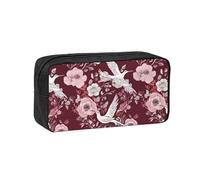 KIPOSTYZTT Cute Large Capacity Pencil Case, Floral Herbs Botanical Engraving Print Pencil Pouch with Smooth Zipper, Portable Stationery Pen Case Desk Organizer for School, Office, College & Travel
