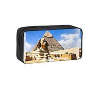 KIPOSTYZTT Cute Large Capacity Pencil Case, Pyramids of Egypt Print Pencil Pouch with Smooth Zipper, Portable Stationery Pen Case Desk Organizer for School, Office, College & Travel
