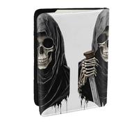 KIPOSTYZTT Grim-Reaper Print Passport Holder Pu Leather Travel Wallet Passport Case Passport Covers 6.5 Inch Multiple Card Slots for Men and Women