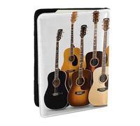 KIPOSTYZTT Guitar Print Passport Holder Pu Leather Travel Wallet Passport Case Passport Covers 6.5 Inch Multiple Card Slots for Men and Women