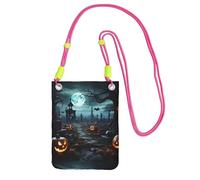 KIPOSTYZTT Horror Pumpkin Cemetery Phone Pouch Protects,Universal Mobile Phone Case,Shock Phone Sock With Neck Lanyards Straps,Mobile Sleeve Bag For Hiking Travelling