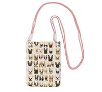 KIPOSTYZTT I Love French Bulldog Phone Pouch Protects,Universal Mobile Phone Case,Shock Phone Sock With Neck Lanyards Straps,Mobile Sleeve Bag For Hiking Travelling Pink
