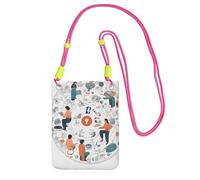 KIPOSTYZTT I Love The 90s Illustration Phone Pouch Protects,Universal Mobile Phone Case,Shock Phone Sock With Neck Lanyards Straps,Mobile Sleeve Bag For Hiking Travelling