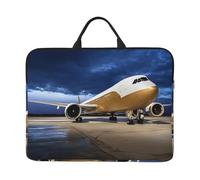 KIPOSTYZTT Laptop Sleeve Case 14 Inch Waterproof Lightweight Laptop Case Bag With Handle Airplane In The Evening Light Travel Laptop Bag Briefcase Messenger Bag For Women Men