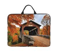 KIPOSTYZTT Laptop Sleeve Case 14 Inch Waterproof Lightweight Laptop Case Bag With Handle Albany Covered Bridge Travel Laptop Bag Briefcase Messenger Bag For Women Men