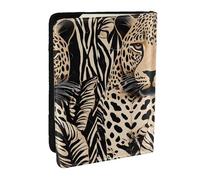 KIPOSTYZTT Leopard Pattern Print Passport Holder Pu Leather Travel Wallet Passport Case Passport Covers 6.5 Inch Multiple Card Slots for Men and Women