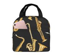 KIPOSTYZTT Musical Notes Treble Large Lunch Bag Insulated Lunch Box Soft Cooler Cooling Tote with High Capacity for Work,Picnic,Camping