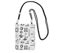 KIPOSTYZTT Physics Print Phone Pouch Protects,Universal Mobile Phone Case,Shock Phone Sock With Neck Lanyards Straps,Mobile Sleeve Bag For Hiking Travelling Black