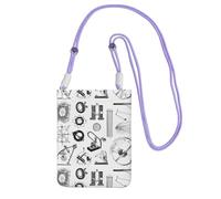 KIPOSTYZTT Physics Print Phone Pouch Protects,Universal Mobile Phone Case,Shock Phone Sock With Neck Lanyards Straps,Mobile Sleeve Bag For Hiking Travelling Purple