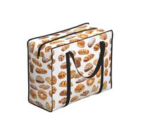 KIPOSTYZTT Portable Shopping Storage Bag, Painted Bread Print Water-Resistant 600d Oxford Fabric Foldable Tote For Groceries Travel