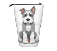 KIPOSTYZTT Upright Pencil Case, Telescopic Pencil Holder, Stationery Pencil Bag, Adorable Schnauzer Printed Stand-Up Pen Pouch Holder, Colorful Pen Organizer for Students Boys and Girls