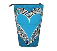 KIPOSTYZTT Upright Pencil Case, Telescopic Pencil Holder, Stationery Pencil Bag, I Love Gymnastics Printed Stand-Up Pen Pouch Holder, Colorful Pen Organizer for Students Boys and Girls