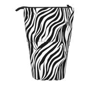 KIPOSTYZTT Upright Pencil Case, Telescopic Pencil Holder, Stationery Pencil Bag, Zebra Print Printed Stand-Up Pen Pouch Holder, Colorful Pen Organizer for Students Boys and Girls