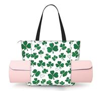 KIPOSTYZTT Women's One-Shoulder Yoga Bag - Lightweight Happy St Patrick's Day Printed Gym Tote with Zippered Main Compartment for Yoga Mat, Towel, Water Bottle