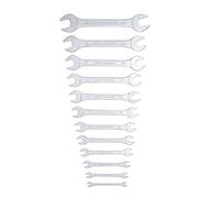 kippen 1044X - Set of 12 Double Fork Keys in Steel Chrome Vanadium DIN 3110. Size: 6-32 mm.