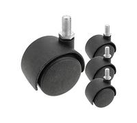 Kippen 1615K1 Set of 4 Twin Wheels 40 mm with Threaded Pin M8