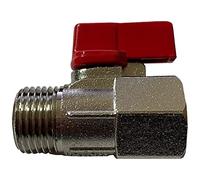 kippen 5004B1 Brass Mini Ball Valve. 1/2" M/F Connection, Silver