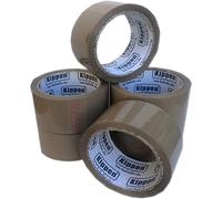 kippen 9004A1 - Pack of 6 Rolls of Brown Adhesive Tape for Packaging Size: 50m x 48mm.