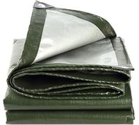 Kippen Ultra-heavy waterproof eyelet tarpaulin with weight of 250 g/m². Size Green/Silver, High Density Polyethylene (HDPE), Taglia 2x3 (6 m²)
