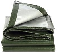 Kippen Waterproof Eyelet Tarpaulin Ultra Heavy Type with 250 g/m² Weight. Size Green/Silver, High Density Polyethylene (HDPE), Taglia 2x3 (6 m²)