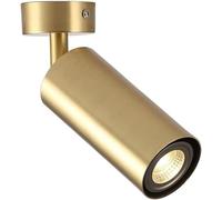 KIPPOT LED Ceiling Spot Light Surface Mounted Spotlight Fixture, Brushed Gold Small Spotlight Adjustable COB Ceiling Lamp, Monopoint Accent Lamps for Bedroom Living Room Gallery Corridor