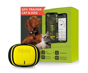 Kippy - GPS Pet Tracker Collar Evo - Health and Activity Tracker - Satellite Dog and Cat Tracker for Collar - Waterproof Dog Tracker GPS - Locator with Instant Alerts and LED - Yellow