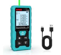 Kiprim Green Laser Distance Meter, 328ft Measuring Tool with USB Type-C Rechargeable Battery, ±1/16" Accuracy, Electronic Level, 10 Modes, Class II Laser, Reflector Plate LD100