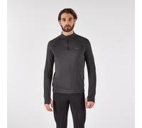 Kiprun Run 100 Men's Warm And Breathable Half-zip Long-sleeved T-shirt - Black