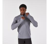 Kiprun Run 100 Men's Warm And Breathable Half-zip Long-sleeved T-shirt - Grey