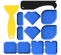 KIPTVO 12 PCS Silicone Caulking Tool Set, Upgraded Sealant Finishing Applicator Grout Remover with Scraper Caulk Remover Reusable for Kitchen Bathroom Floor Window Tiles (Blue)