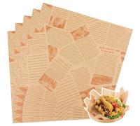 KIPTVO 120PCS Greaseproof Paper Sheets, Baking Paper, Burger Paper Sheets, Baking Parchment Roll, Waterproof Greaseproof Paper, Food Paper Sheets, for Rosating, BBQ, Baking Cookies(25x25cm), Brown