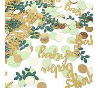 KIPTVO 200PCS Baby Shower Confetti, Baby Shower Decorations Sage Green Baby Shower Table Confetti, Confetti Decoration, for Baby Shower/Baby Gender Reveal Jungle Birthday Party