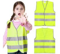 KIPTVO 2PCS Hi Vis Vests for Kids, Kids High Visibility Reflective Vest, High Vis Vests, Strip for Outdoor Running Bicycle Reflective Vest Jacket with Strips for Outdoor(M)