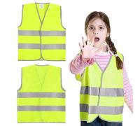 KIPTVO 2PCS Hi Vis Vests for Kids, Kids High Visibility Reflective Vest, High Vis Vests, Strip for Outdoor Running Bicycle Reflective Vest Jacket with Strips for Outdoor(S)