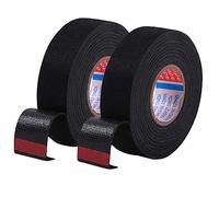 KIPTVO 2PCS Wiring Harness Cloth Tape - Flexible Noise Damping Cable Loom Tape for Car & Motorcycle (19mmx15m)