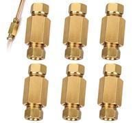 KIPTVO 3/16" Brake Pipe Fittings Set, 6Pcs Brass Inverted Flare Line Unions | Set of 6, Brass Material, Inverted Flare, Brake Line Use