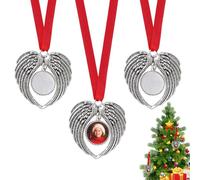 KIPTVO 3PCS Christmas Angel Wings Ornaments - Custom Memorial Tree Hanging Decoration in Heaven