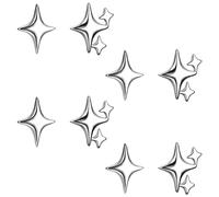 KIPTVO 4 Pairs 925 Silver Earrings for Women, Star Studs Elegant Silver Star Earrings, High Polish Star Earrings, Sterling Silver Star Earrings, for Women Girls Birthday Christmas Day