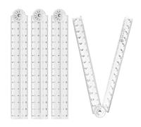 KIPTVO 4PCS Folding Ruler 30cm Foldable Ruler Clear Ruler 15cm Geometric Measuring School Stationery Tool Transparent Straight Shatterproof Plastic FlexibleGeometric