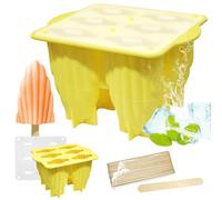 KIPTVO 6 Pieces Reusable Silicone Popsicle Mold, Cavity Popsicle Mould, with 30pcs Wooden Sticks, Maker BPA, Easy to Release Ice Lolly, DIY for Frozen Smoothies, Yogurt, Juice