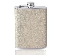KIPTVO 8oz Stainless Steel Hip Flask, Hip Flasks for Women, Flask with Glitter, Portable Flask, for Climbing Camping Barbecue Bar Party Drinker, Climbing, Camping (Gold)