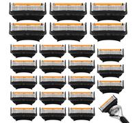 KIPTVO Black Razor Blades Refills, 24Pcs Compatible with Gillette ProGlide Razors, 5-Layer Precision Coated Replacement Cartridges with Lubrication Strip for Men, Smooth & Comfortable Shaving