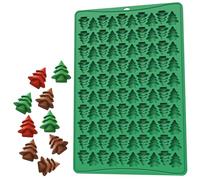 KIPTVO Christmas Silicone Mould, Christmas Candy Moulds, 10 Cavity Mini Christmas Tree Candy Chocolate, Molds Ice Cube Tray Candy Cookies Dessert Baking Mold for Jelly Treat Cake Sugarcraft DIY