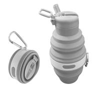 KIPTVO Collapsible Water Bottle, Silicone Multifunctional Foldable Water Bottle, Reusable Lightweight Travel with Leak-Proof Cap and Carabiner for Sports, for Travel Hiking Camping Outdoor Activities